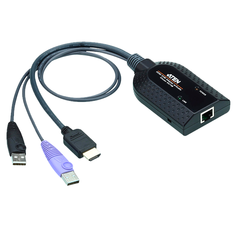Adaptador KVM HDMI USB Compatible Smart Card con Virtual Media y Desembebedor de Audio ATEN™ KA7188//ATEN™ KA7188 USB HDMI Virtual Media KVM Adapter (Support Smart Card Reader and Audio De-Embedder)