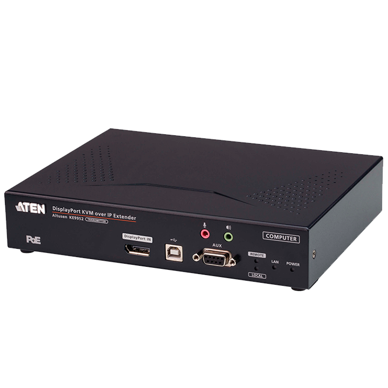 Transmisor KVM ATEN™ por IP DisplayPort 4K Single Display con PoE//ATEN™ 4K DisplayPort Single Display KVM over IP Transmitter with PoE 