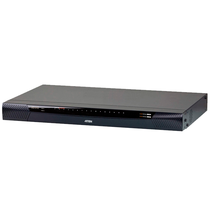 Switch KVM ATEN™ por IP multi-interfaz Cat 5 de 16 puertos de 1 consola local y 1 consola remota con Virtual Media (1920 x 1200) //ATEN™ 1-Local/1-Remote Access 16-Port Cat 5 KVM over IP Switch with Virtual Media (1920 x 1200)