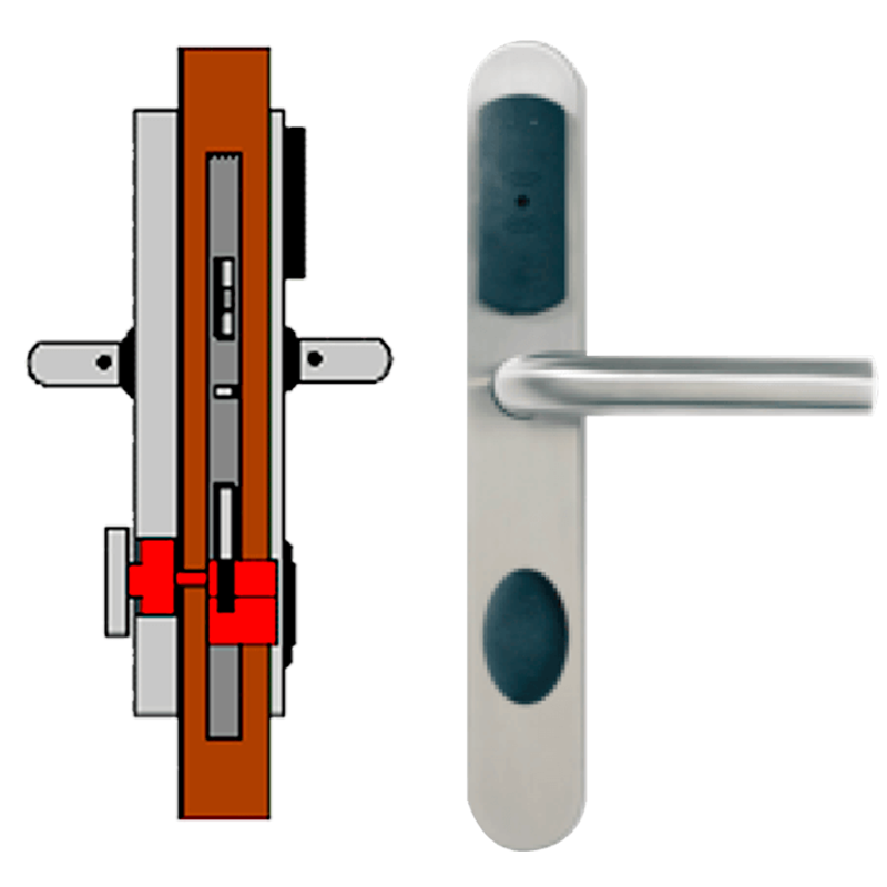 Manilla OFF-LINE TESA® SMARTair™ L8O (Update On Card) con Privacidad Elec. (IP55)//OFF-LINE (Update On Card) TESA® SMARTair™ Escutcheon L8O with Elec. Privacy (IP55)