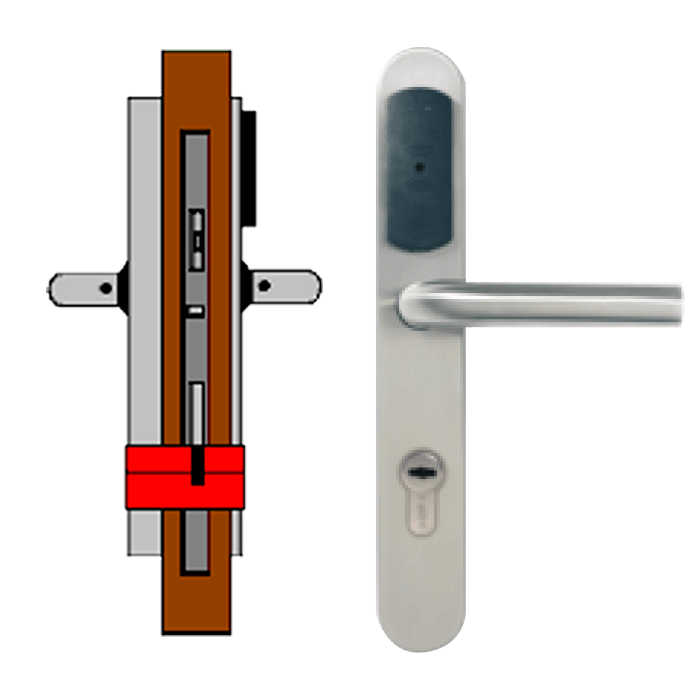 Manilla OFF-LINE TESA® SMARTair™ L3V Wireless Ready (Update On Card) sin Privacidad (IP55)//OFF-LINE (Wireless Ready) TESA® SMARTair™ Escutcheon L3V without Privacy (IP55)