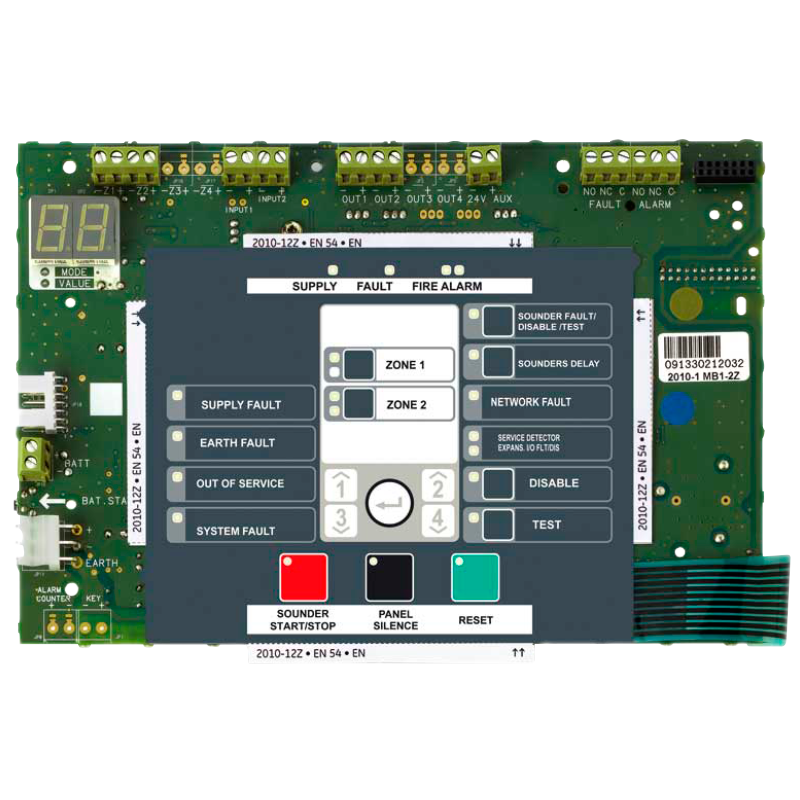 Central de Incendio (Detección) Convencional UTC™ Aritech™ - 2 Zonas (Sólo Placa)//UTC™ Aritech™ Conventional Fire Panel (Detection) - 2 Zones (Board Only)