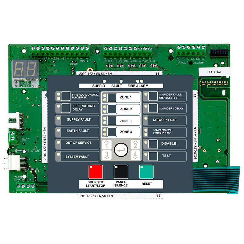 Central de Incendio (Detección) Convencional UTC™ Aritech™ - 4 Zonas (Sólo Placa)//UTC™ Aritech™ Conventional Fire Panel (Detection) - 4 Zones (Board Only)