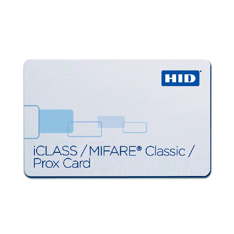 Tarjeta Fresable HID® iCLASS™ 32k (16k/2 + 16k/1) + MIFARE™ 4K + Prox Multilaminada Compuesta//HID® iCLASS™ 32k (16k/2 + 16k/1) + MIFARE™ 4K + Prox Embeddable Composite Card