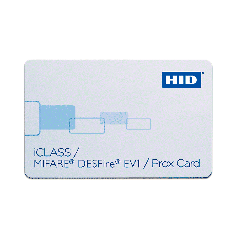Tarjeta Fresable HID® iCLASS™ 32k (16k/16 + 16k/1) + DESFire™ + Prox Multilaminada Compuesta//HID® iCLASS™ 32k (16k/16 + 16k/1) + DESFire™ + Prox Embeddable Composite Card
