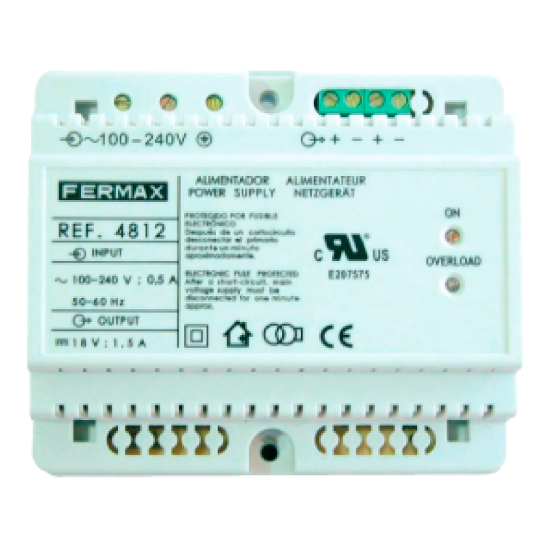 Alimentador FERMAX® 100-240VAC / 18VDC / 1,5Amp - DIN6//FERMAX® Power Supply 100-240VAC / 18VDC / 1,5Amp - DIN6