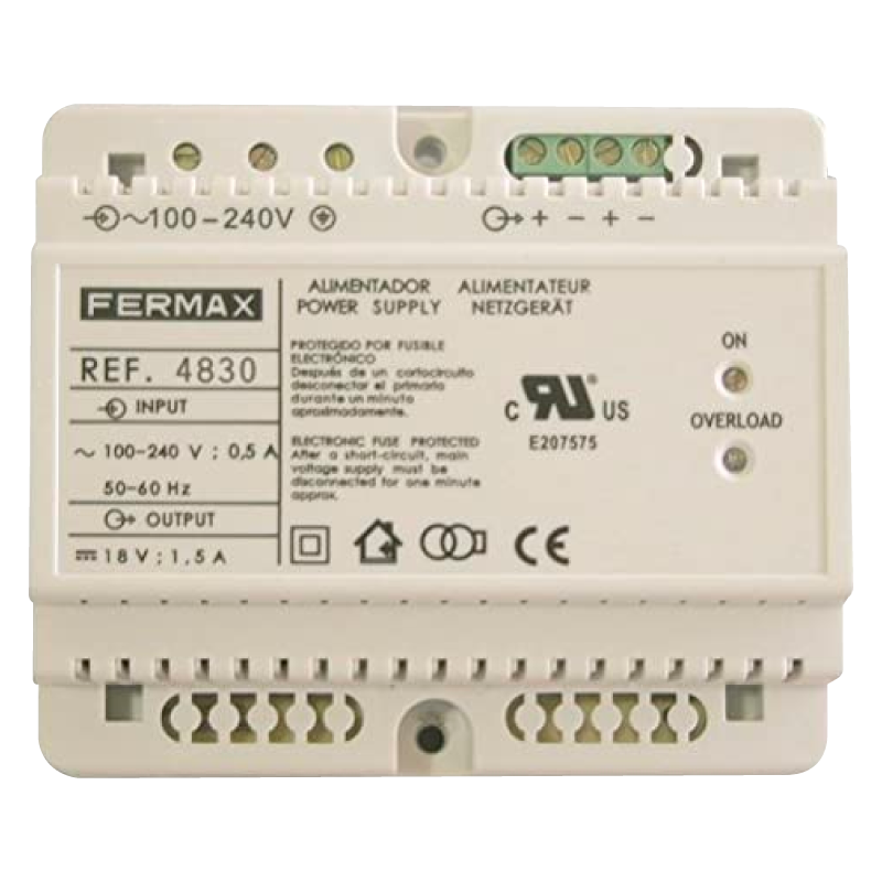 Alimentador FERMAX® 100-240VAC / 18VDC / 3,5Amp - DIN6//FERMAX® Power Supply 100-240VAC / 18VDC / 3,5Amp - DIN6