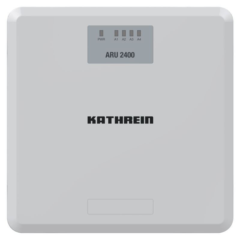 Unidad de Lectura con Antena KATHREIN® ARU 2400 (902-928MHz int. + 3 Antenas Externas, PoE GPIO)//KATHREIN® ARU 2400 Antenna Reader Unit (902-928MHz int. + 3 ext. Ant., PoE GPIO)