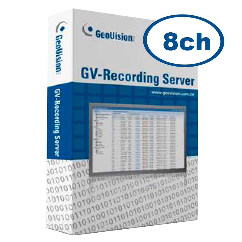 Licencia GEOVISION™ Recording Server GV-RS008 (Para Cámaras NO GEOVISION™)//GEOVISION™ Recording Server GV-RS008 License (For Third-Party Cameras)