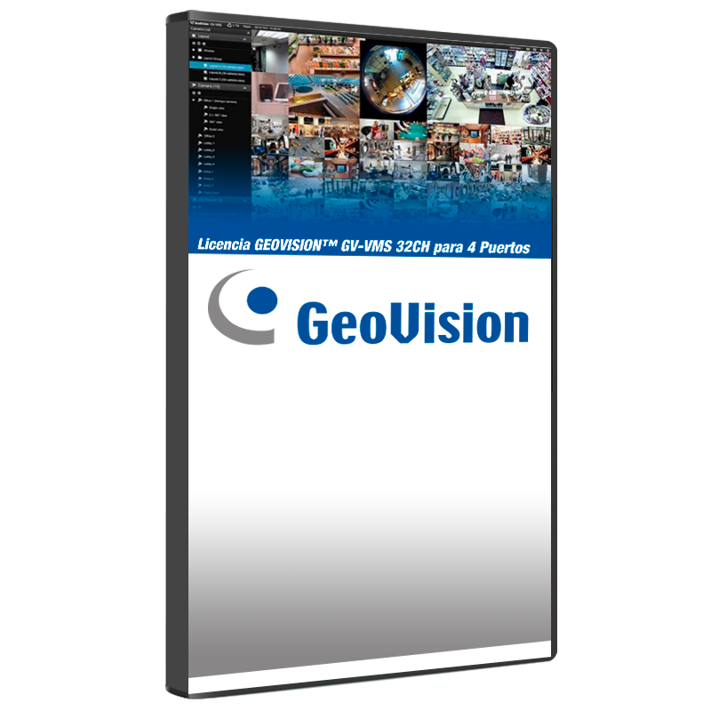 Licencia GEOVISION™ GV-VMS 32CH para 4 Puertos//GEOVISION™ GV-VMS 32-Channel License with 4 Third-Party Channels