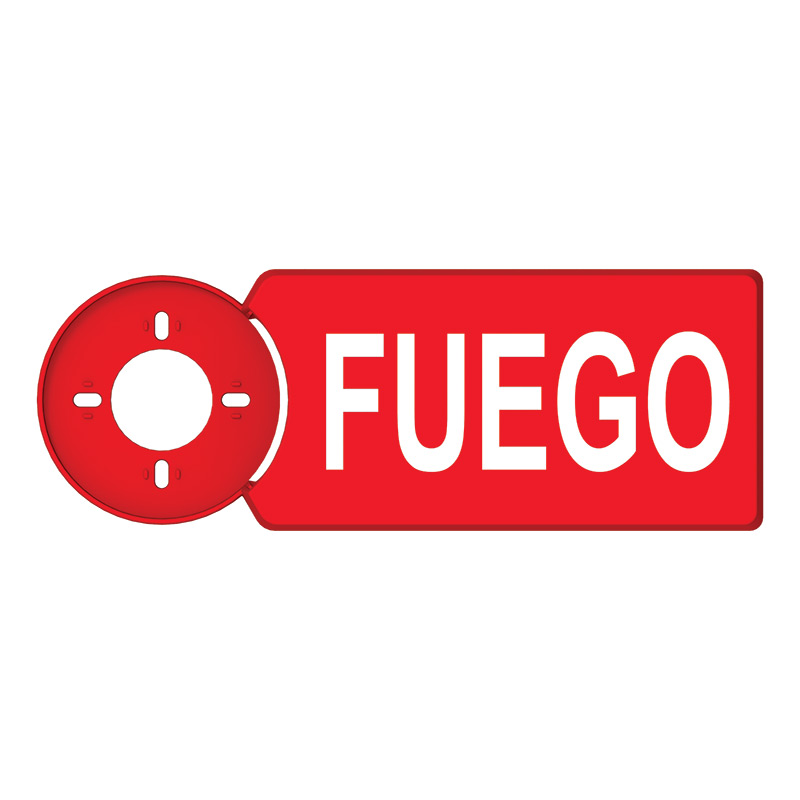 Letrero de "FUEGO" para Sirena//"FIRE" Sign for Sounder