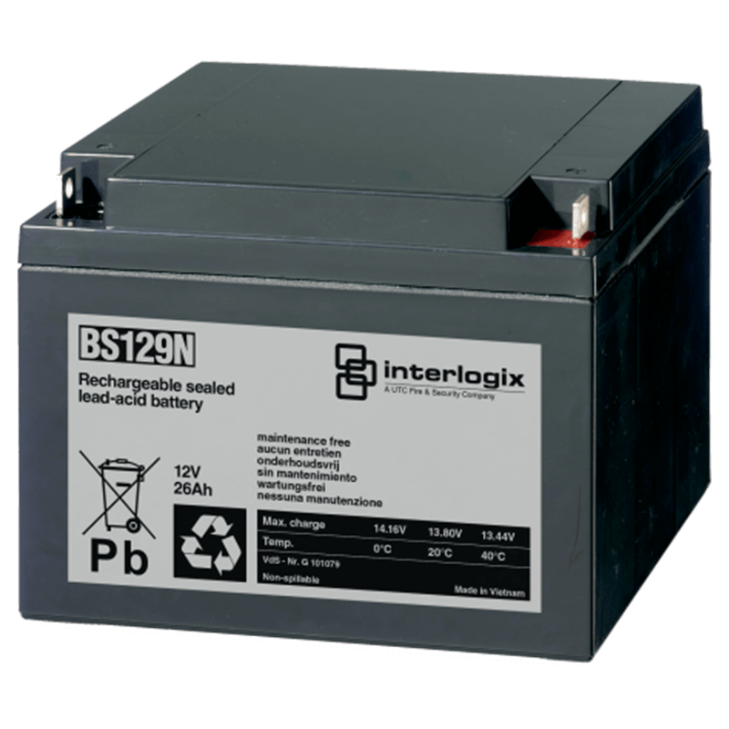 Batería de Plomo UTC™ Interlogix® 12VDC 26Ah//UTC™ Interlogix® Lead Battery 12VDC 26Ah