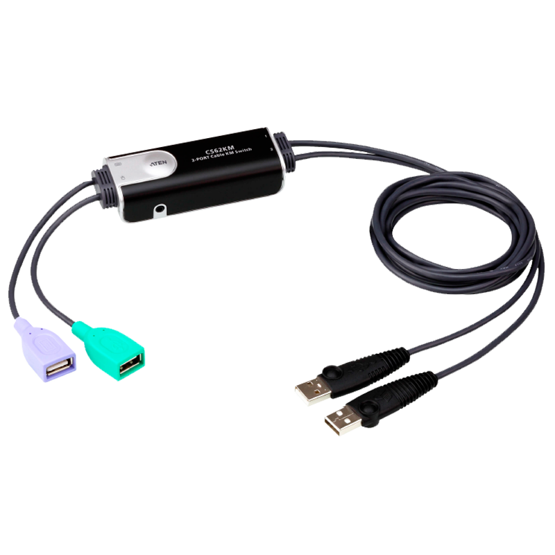Switch KM ATEN™ formato cable USB de 2 puertos con Boundless Switching//ATEN™ 2-Port USB Boundless Cable KM Switch
