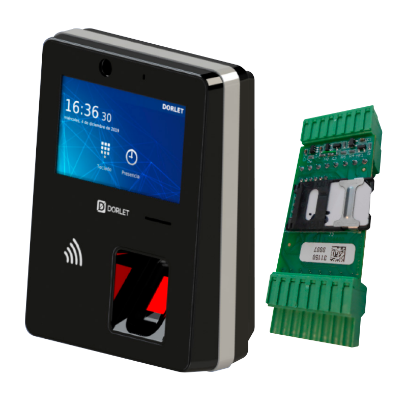Terminal Biométrico DORLET® EVOpass® 80BA-Transparente con Audio//DORLET® EVOpass® 80BA-Transparent Biometric Terminal with Audio