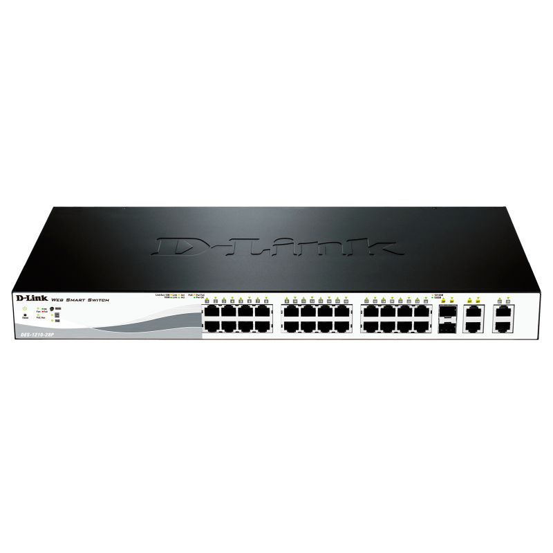 Switch D-Link® PoE+ de 24+2 Puertos 10/100Mbps Ethernet (+2 x 1000BaseT/SFP)//D-Link® PoE+ 24 + 2 Switch 10 / 100Mbps Ethernet Port (+2 x 1000BaseT / SFP)
