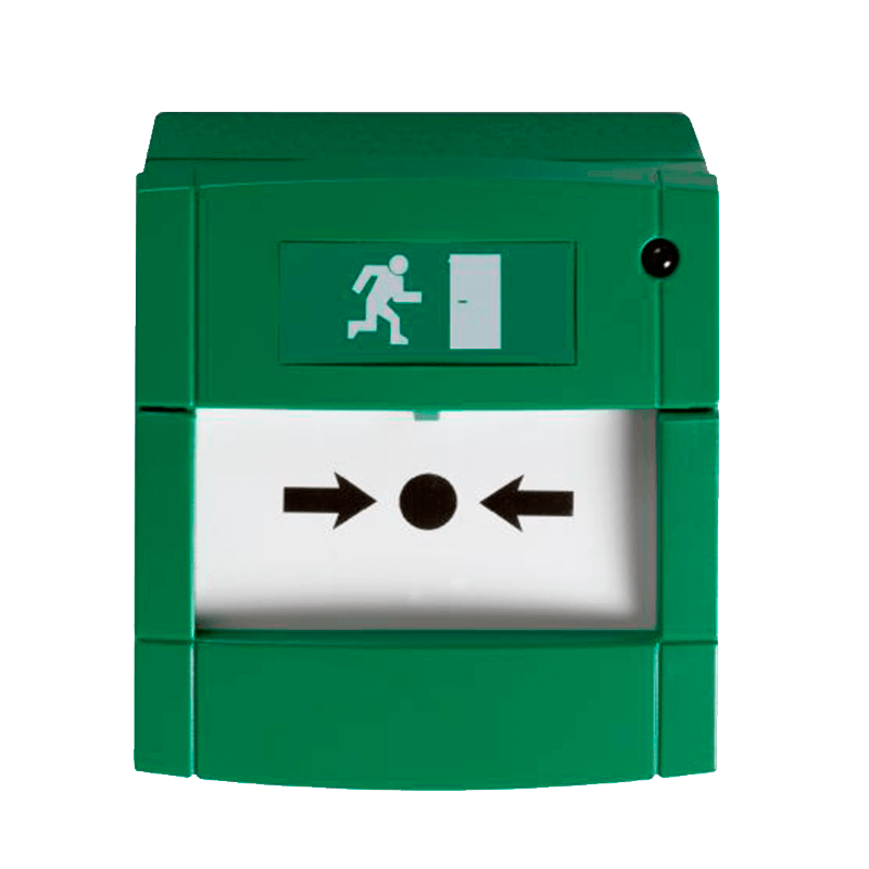 Pulsador de Evacuación UTC™ Aritech™ Analógico (Verde)//UTC™ Aritech™ 2000 Series Addressable MCP, GREEN, Surface w/ Glass, Evacuation