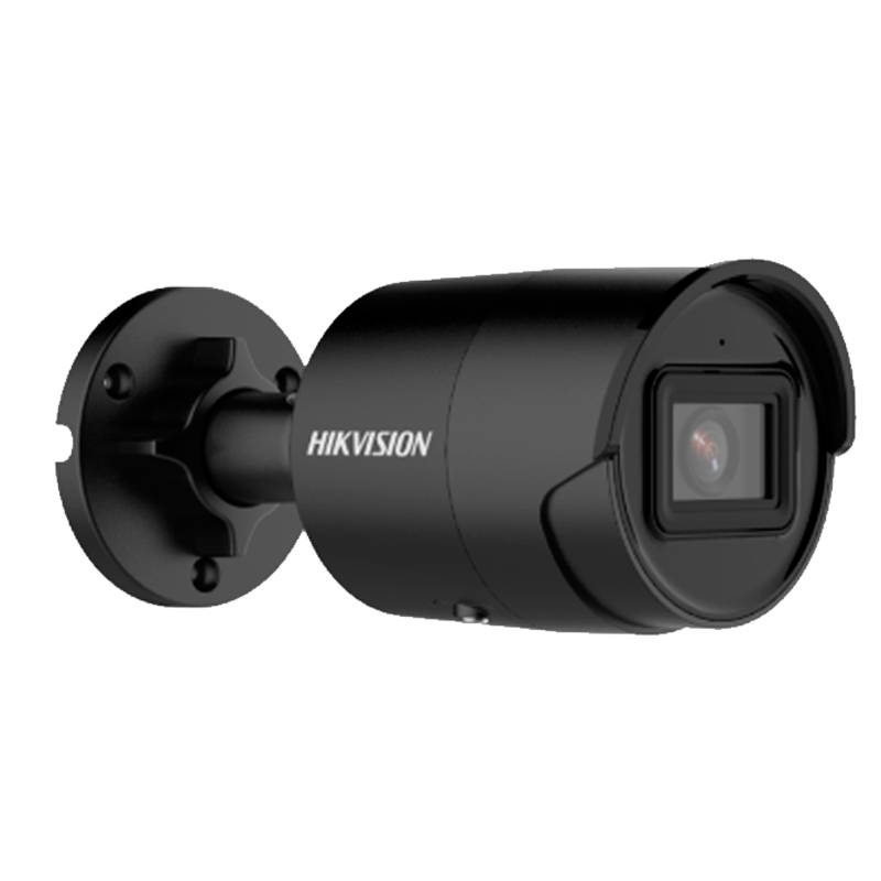 Cámara IP Bullet HIKVISION™ 4MPx 2.8mm con IR 80m (+Audio y Micrófono) - Negro//HIKVISION™ 4MPx 2.8mm Bullet IP Camera with IR 80m (+Audio & Microphone) - Black