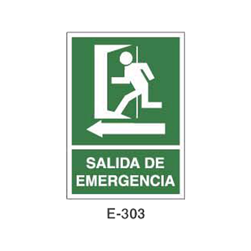 Placa de Emergencia/Evacuación Tipo 1 (Lámina - Clase A)//Emergency/Evacuation Signboard Type 1 (Plastic Sheet - Class A)