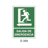 Placa de Emergencia/Evacuación Tipo 1 (Lámina - Clase A)//Emergency/Evacuation Signboard Type 1 (Plastic Sheet - Class A)