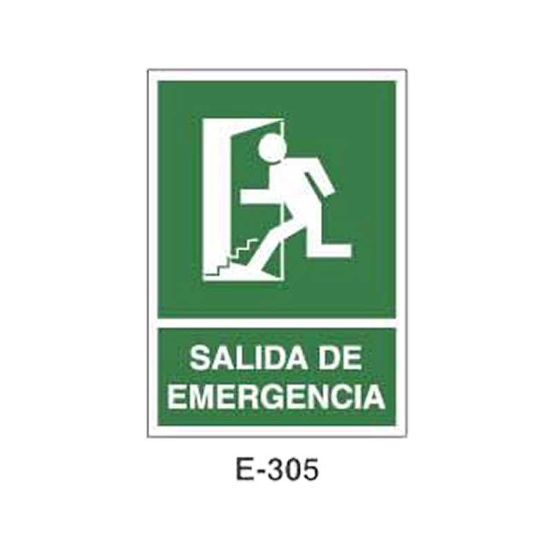 Placa de Emergencia/Evacuación Tipo 1 (Lámina - Clase A)//Emergency/Evacuation Signboard Type 1 (Plastic Sheet - Class A)