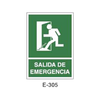 Placa de Emergencia/Evacuación Tipo 1 (Lámina - Clase A)//Emergency/Evacuation Signboard Type 1 (Plastic Sheet - Class A)