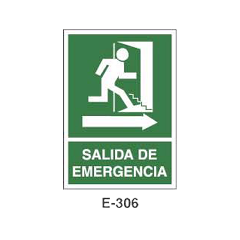 Placa de Emergencia/Evacuación Tipo 1 (Placa - Clase B)//Emergency/Evacuation Signboard Type 1 (Plastic Sheet - Class B)