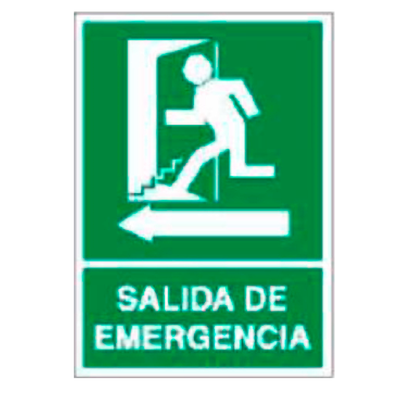 Placa de Emergencia/Evacuación Tipo 1 (Lámina - Clase A)//Emergency/Evacuation Signboard Type 1 (Plastic Sheet - Class A)