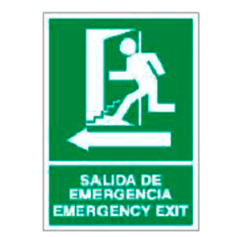 Placa de Emergencia/Evacuación Tipo 1 (Placa - Clase B)//Emergency/Evacuation Signboard Type 1 (Plastic Sheet - Class B)