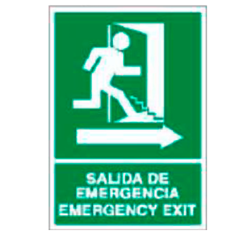 Placa de Emergencia/Evacuación Tipo 1 (Placa - Clase B)//Emergency/Evacuation Signboard Type 1 (Plastic Sheet - Class B)