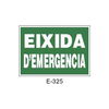 Placa de Emergencia/Evacuación Tipo 1 (Lámina - Clase A)//Emergency/Evacuation Signboard Type 1 (Plastic Sheet - Class A)