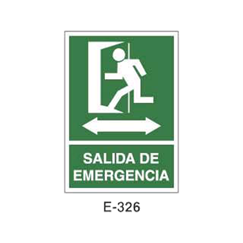 Placa de Emergencia/Evacuación Tipo 1 (Placa - Clase B)//Emergency/Evacuation Signboard Type 1 (Plastic Sheet - Class B)