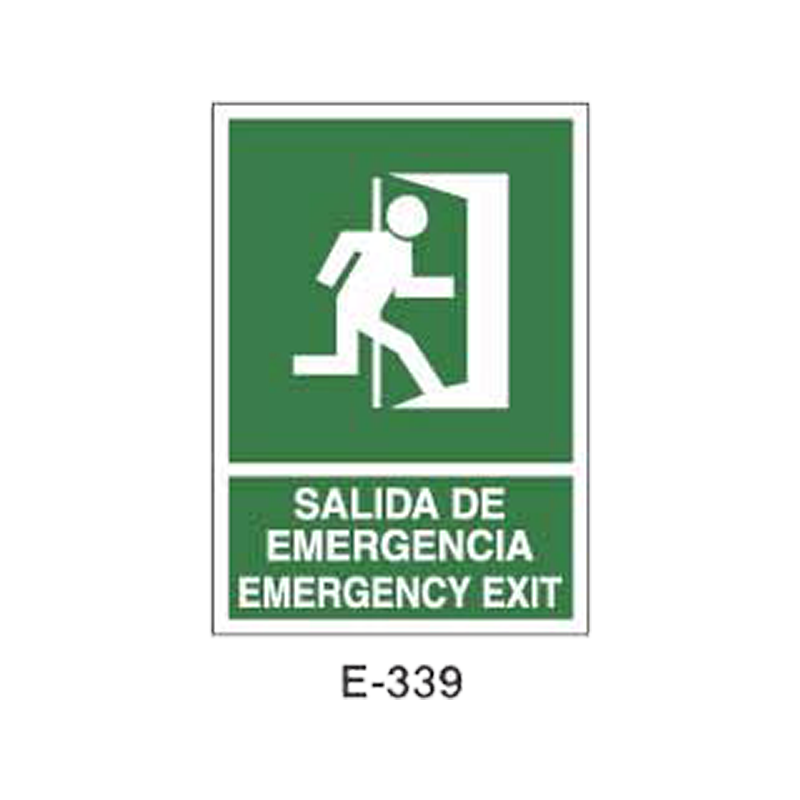 Placa de Emergencia/Evacuación Tipo 2 (Placa - Clase B)//Emergency/Evacuation Signboard Type 2 (Plastic Sheet - Class B)