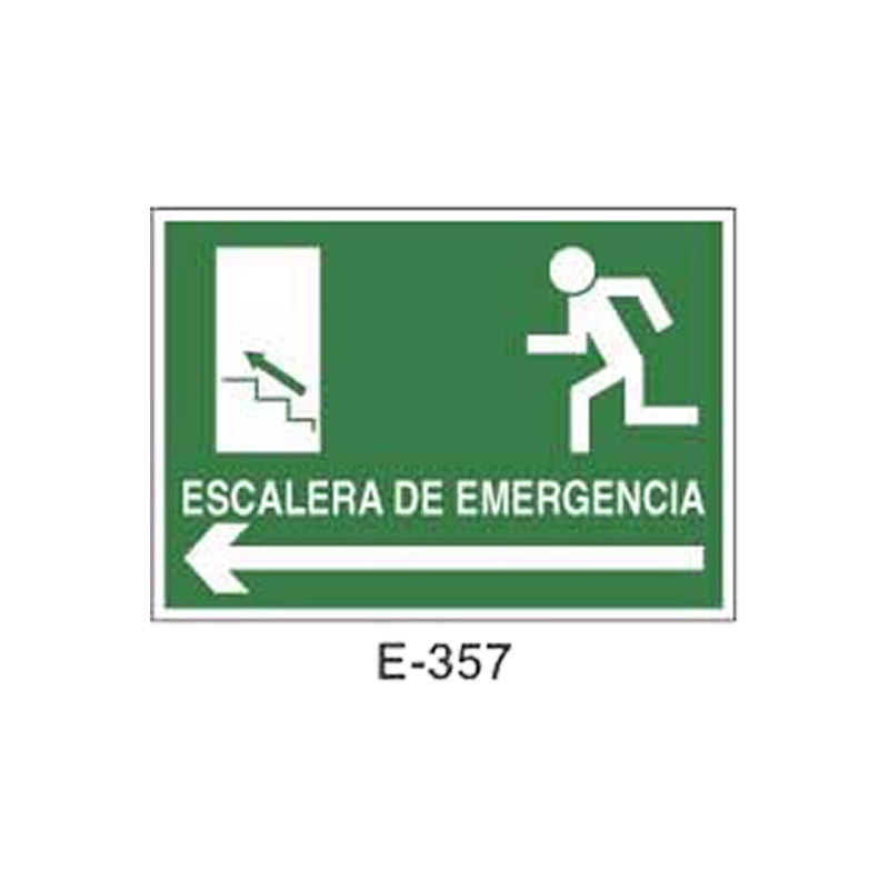 Placa de Emergencia/Evacuación Tipo 2 (Lámina - Clase A)//Emergency/Evacuation Signboard Type 2 (Plastic Sheet - Class A)