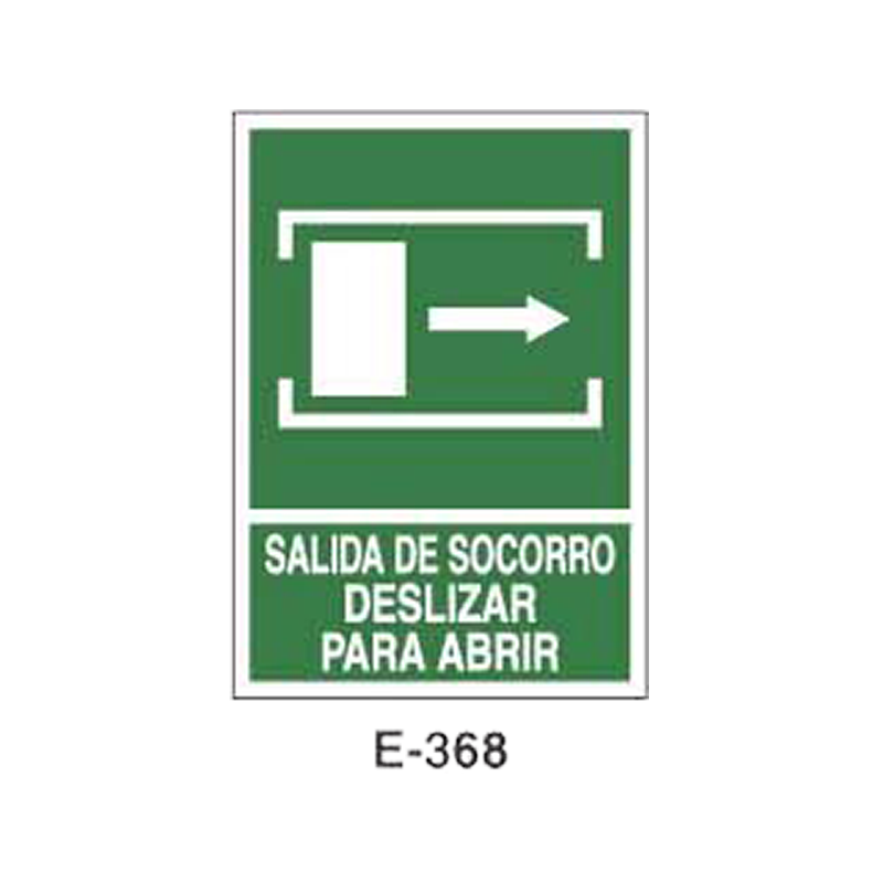 Placa de Emergencia/Evacuación Tipo 2 (Lámina - Clase A)//Emergency/Evacuation Signboard Type 2 (Plastic Sheet - Class A)