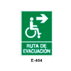 Placa de Emergencia/Evacuación para Minusválidos (Lámina - Clase A)//Emergency/Evacuation Signboard for Disabled People (Plastic Sheet - Class A)