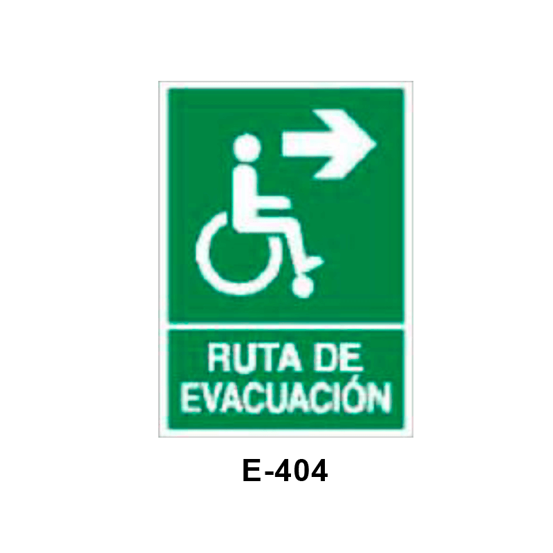 Placa de Emergencia/Evacuación para Minusválidos (Metacrilato)//Emergency/Evacuation Signboard for  Disabled People (Methacrylate Sheet)