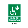 Placa de Emergencia/Evacuación para Minusválidos (Lámina - Clase A)//Emergency/Evacuation Signboard for Disabled People (Plastic Sheet - Class A)