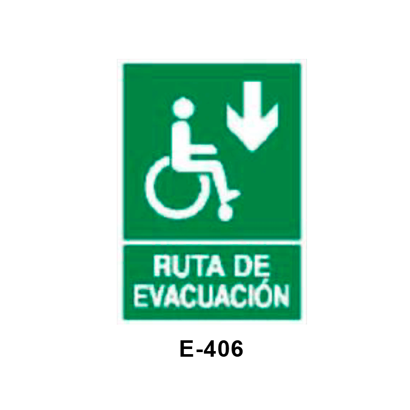 Placa de Emergencia/Evacuación para Minusválidos (Metacrilato)//Emergency/Evacuation Signboard for  Disabled People (Methacrylate Sheet)