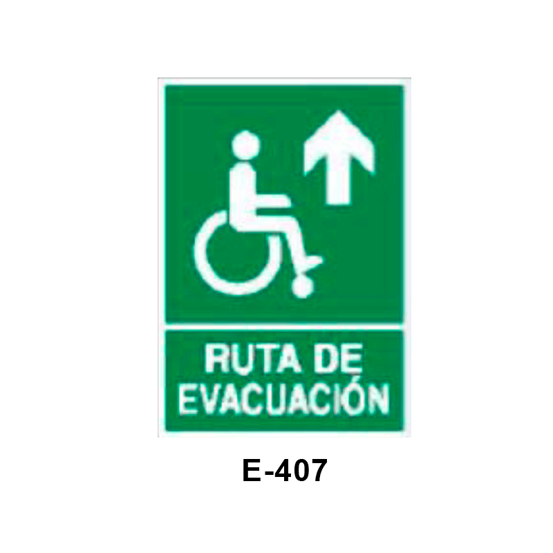 Placa de Emergencia/Evacuación para Minusválidos (Lámina - Clase A)//Emergency/Evacuation Signboard for Disabled People (Plastic Sheet - Class A)