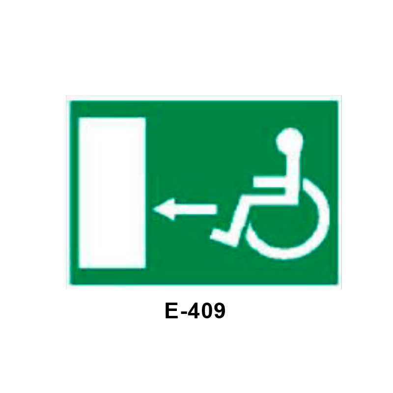 Placa de Emergencia/Evacuación para Minusválidos (Lámina - Clase A)//Emergency/Evacuation Signboard for Disabled People (Plastic Sheet - Class A)