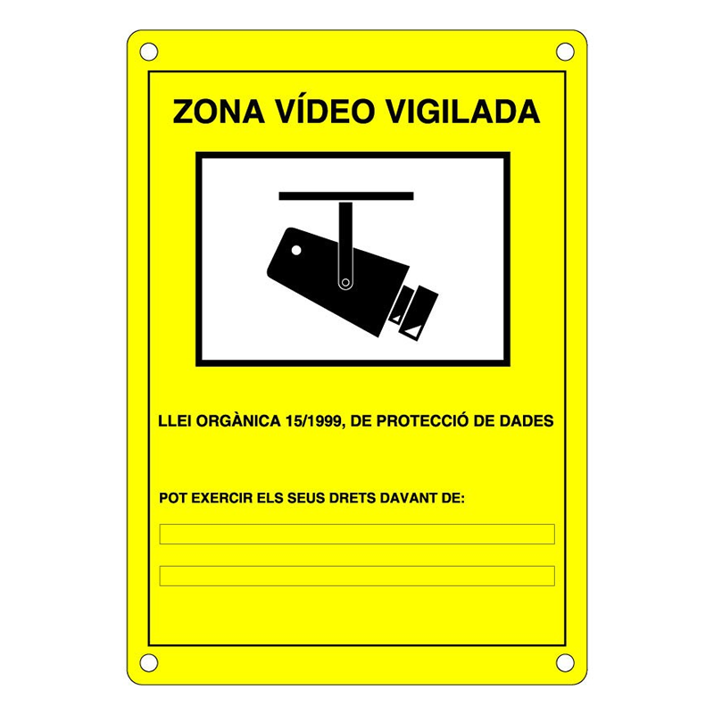 Placa CCTV de Exterior (Catalán)//Outdoor CCTV Plate (Catalan)