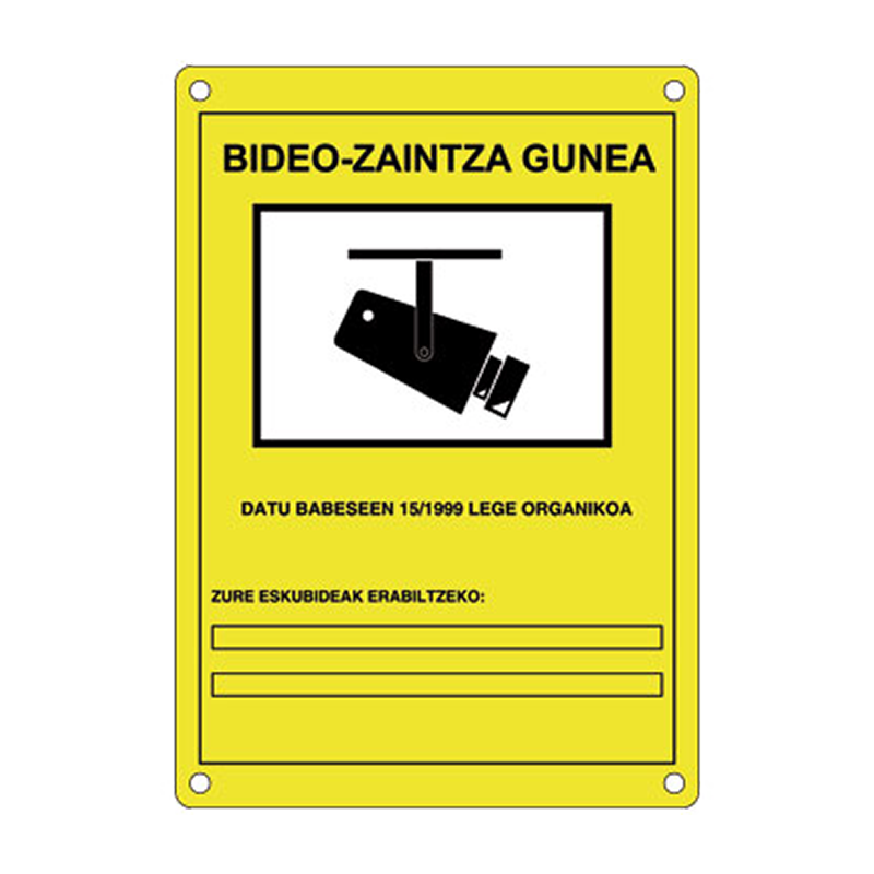 Placa CCTV Homologada (Euskera)//CCTV Plate Approved (Basque)