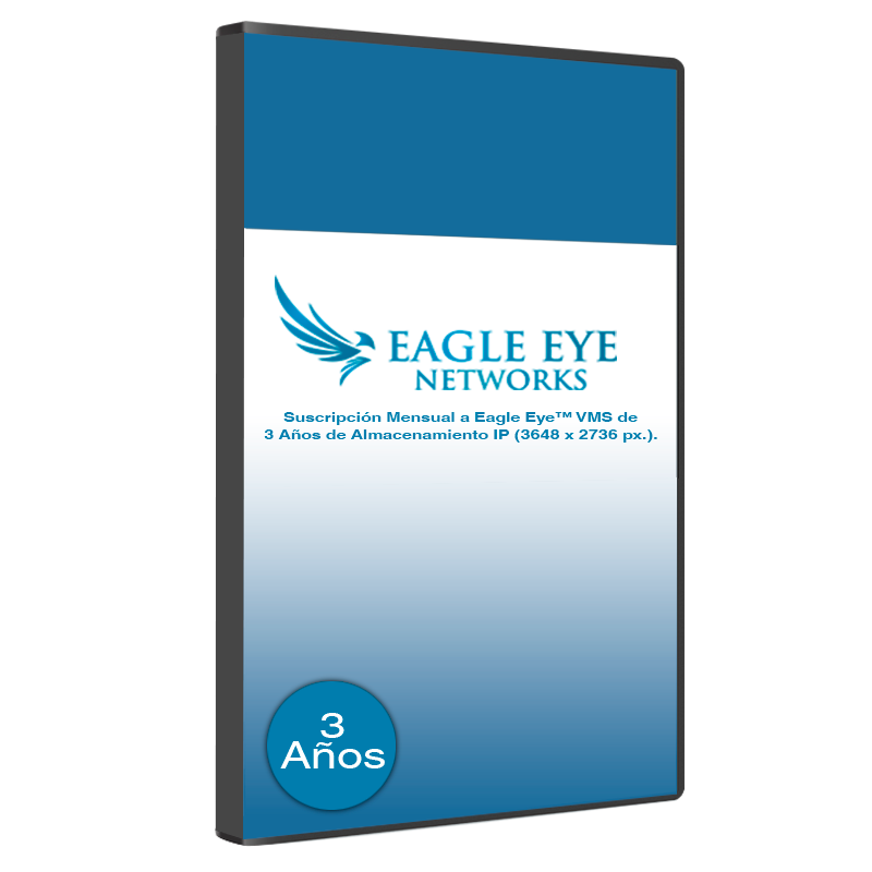 Suscripción Mensual a Eagle Eye™ VMS de 3 Años de Almacenamiento IP (3648 x 2736)//Eagle Eye™ VMS HD10 (3648 x 2736) for 3 Years Cloud Recording Monthly Suscription