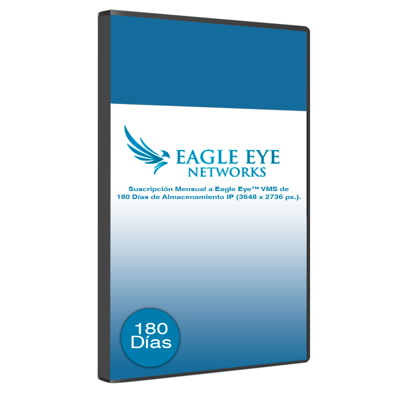 Suscripción Mensual a Eagle Eye™ VMS de 180 Días de Almacenamiento IP (3648 x 2736)//Eagle Eye™ VMS HD10 (3648 x 2736) for 180 Days Cloud Recording Monthly Suscription