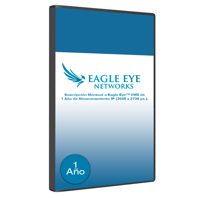 Suscripción Mensual a Eagle Eye™ VMS de 1 Año de Almacenamiento IP (3648 x 2736)//Eagle Eye™ VMS HD10 (3648 x 2736) for 1 Year Cloud Recording Monthly Suscription