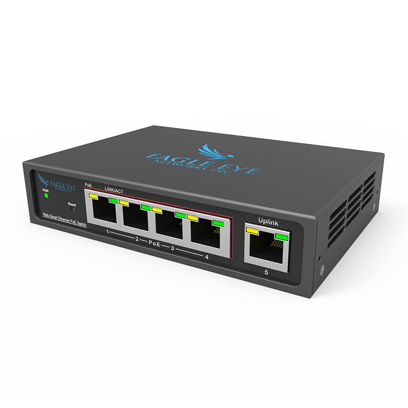 Switch Gestionable PoE+ Eagle Eye™ de 5 Puertos (4 PoE+) - 60W//Eagle Eye™ 5-Port PoE+ Managed Switch - 60W