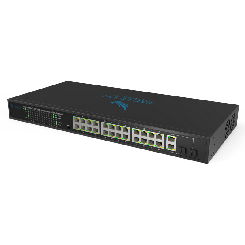 Switch Gestionable PoE+ Eagle Eye™ de 24 Puertos (+2 Uplink) - 370W//Eagle Eye™ 24-Port (+2 Uplink) PoE+ Managed Switch - 370W