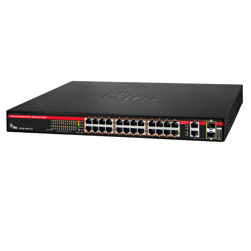 Switch Gestionable PoE+ UTC™ IFS® de 24 Puertos (+2 TP/SFP) Capa 2 - 380W//UTC™ IFS® 24-Ports (+2 TP/SFP) PoE+ Managed Switch L2 - 380W