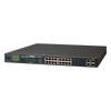 Switch PoE+ PLANET™ de 16 Puertos (+2 TP y +2 SFP) - 300W//PLANET™ 16-Port 10/100TX 802.3at PoE + 2-Port Gigabit TP + 2-Port SFP Ethernet Switch with LCD PoE Monitor - 300W