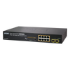 Switch Gigabit Gestionable PoE+ PLANET™ de 8 Puertos (+2 SFP) Capa 2 - 120W//PLANET™ 8-Ports (+2 SFP) PoE+ Gigabit Manageable L2 Switch - 120W